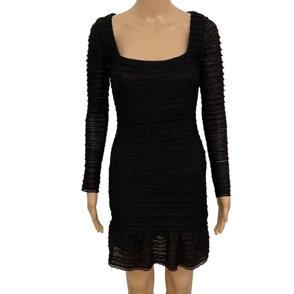 Max Studio Long Sleeve Lace Dress Black Size XS